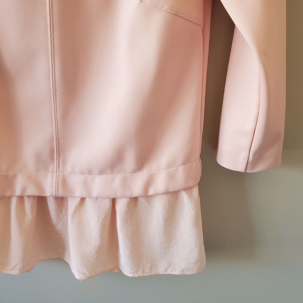Club Monaco XS Soft Girl Romantic Contemporary Dainty Silk Trim Peplum Top - Picture 9 of 13